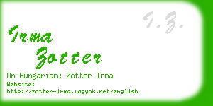 irma zotter business card